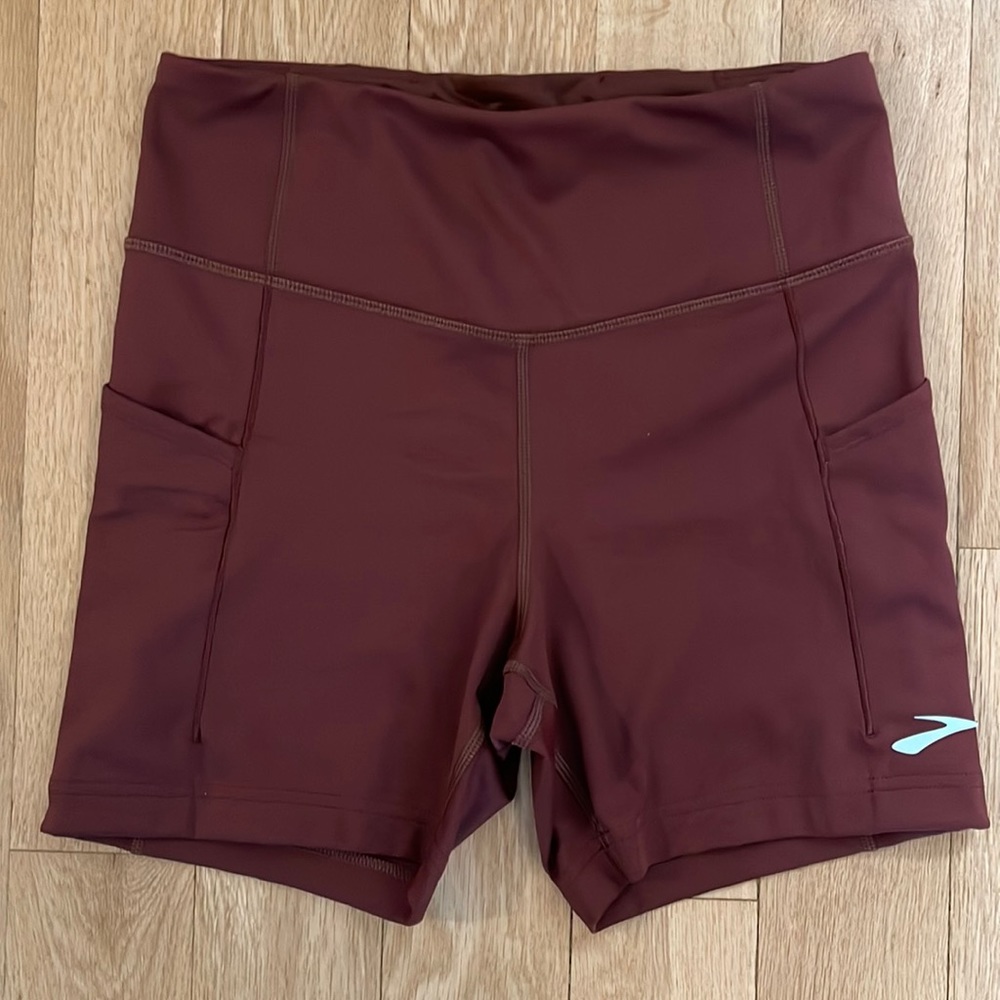 Brooks Method Shorts - Maroon Athletic Shorts with Side Pockets